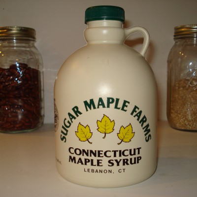 Jug of maple syrup for gift basket