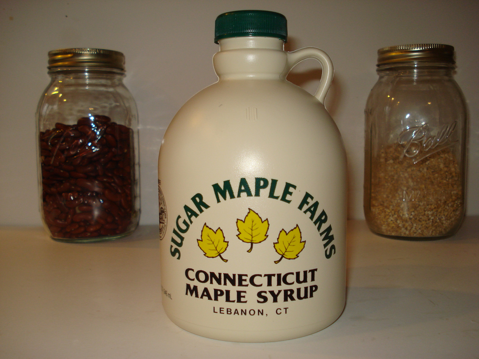 Jug of maple syrup for gift basket